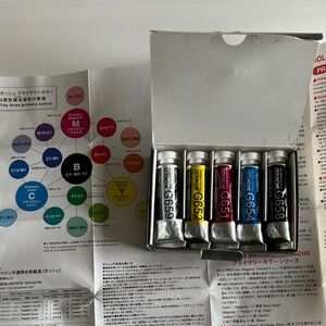 Holbein Traditional gouache paint tubes ~ set of 5 primaries